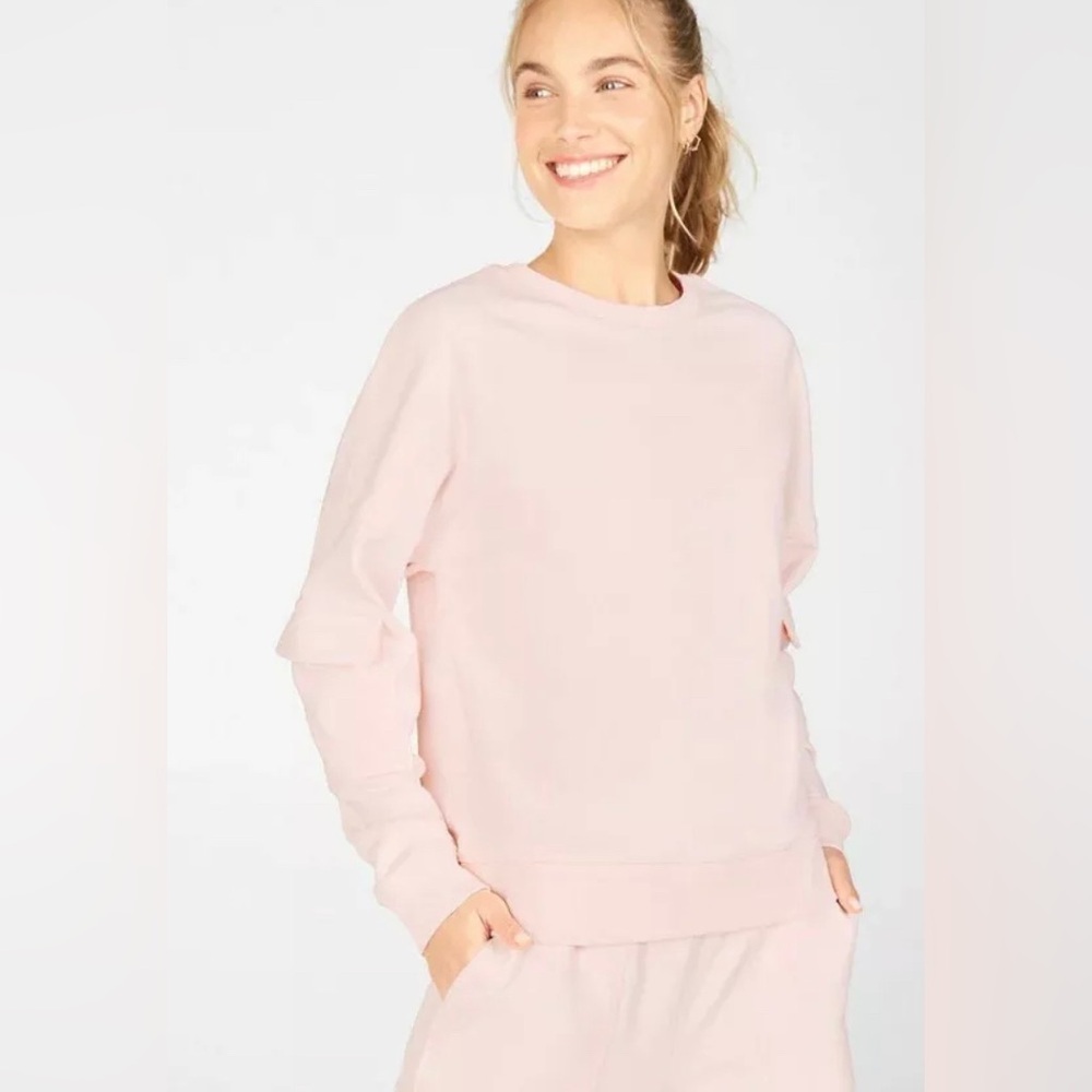 Fabletics Nyla Cargo Pullover Pink Frost Size Large New With Tags